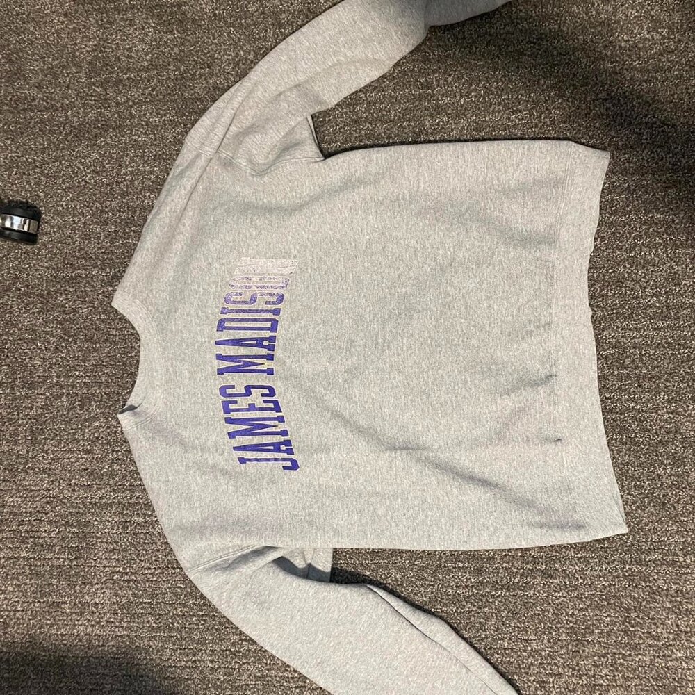 Vintage James Madison University grey and purple sweatshirt